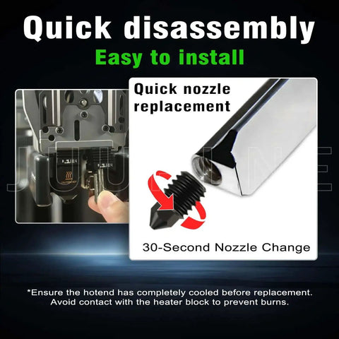 Quick installation of 3 Pack Hotend Kit With 0.2mm 0.4mm 0.6mm Pro Grade Nozzles For P2S H2D H2S H2C Printers