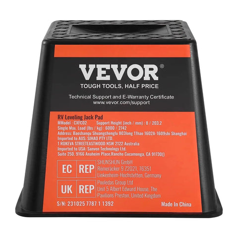 Close-up of RV Leveling Blocks For Trailers And Campers, 6000 Lbs Capacity Polypropylene Stabilizer with product details visible