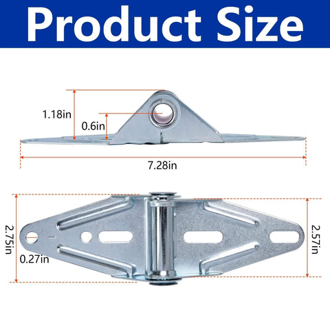 Two Eighteen Gauge Narrow Body Garage Door Hinges In Cold Rolled Steel With Galvanized Finish Replacement Hardware Size Diagram