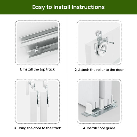 Installation guide for Mirror Bifold Closet Doors Set With Sliding Hardware Kit For 72 Inch Wide By 80 Inch High