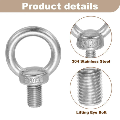 Beefy Heavy Duty Lifting Shoulder Eyebolt M16 X 26 Mm 304 Stainless Steel Ring Eyebolt with male thread details