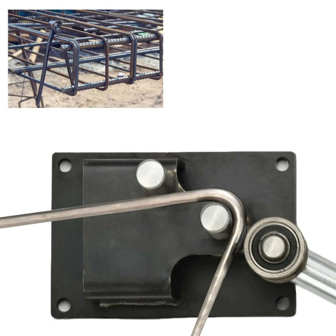 Heavy Duty Manual Rebar Bender For 4mm To 14mm Steel Rods showing top view with rebar bending example.