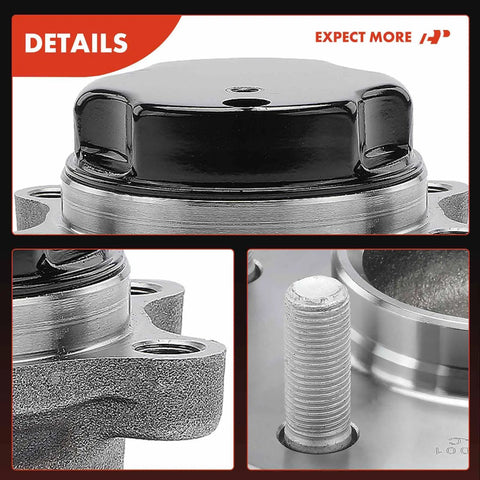 Close-up view of Rear Wheel Bearing And Hub Assembly 5 Lug Fit For Nissan Sentra 2013 2019, displaying hub, casing, and stud.