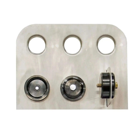 Flared Hole Dimple Die For Sheet Metal 1.75 Inch Black Oxide Finish Pro Grade Heavy Duty Tool displayed with installation on metal panel