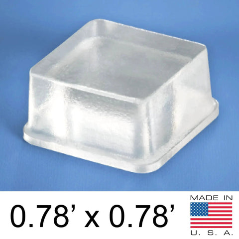Clear Tall Square Self Adhesive Rubber Feet Pads 0.78 Inch Wide By 0.38 Inch High, USA made, ideal for electronics and furniture