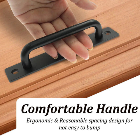 2 Pack Sliding Barn Door Handle Durable 5.9 Inch Aluminum Alloy Pull For Barn Door Gate Cabinet Closet Drawer Garage Shed Black Finish With 4 Mounting Screws Included