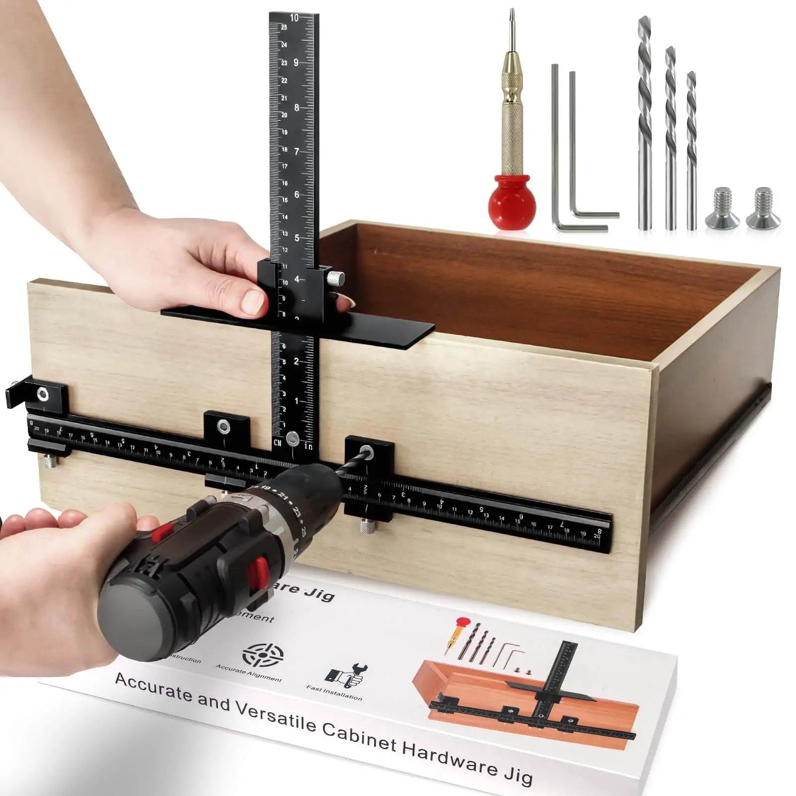 adjustable cabinet handle template for precise install...