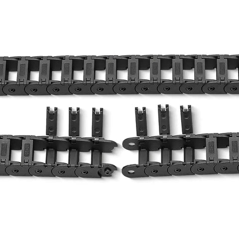 39.3 Inch Open Type Drag Chain Cable Carrier For CNC Router And 3D Printer Plug And Play Ready Black Plastic Wire Harness R18