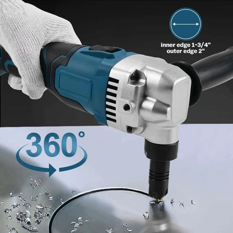 Cordless Nibbler With 3 Speed Settings For 16 Gauge Sheet Metal Cutting Brushless Motor Delivers Up To 2400 RPM in action