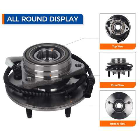 Pair Front Wheel Hub And Bearing Assembly 515010 For 1997 Through 2000 Ford F-150 4WD With Four Wheel ABS