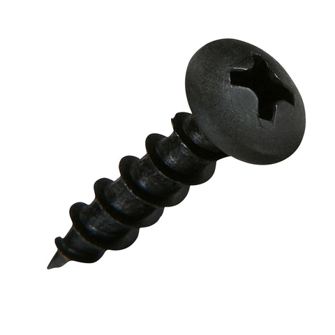 100 Pack Size 6 Coarse Deep Thread Pan Head Wood Screws With Black Phosphate Finish For Wood And MDF, Phillips Drive Size 2