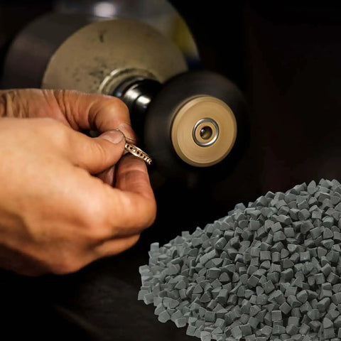 Triangle Polishing Abrasive Media 4mm 500g For Tumbling Machines Jewelry Buffing And Rock Tumbling Polishers Silicon Carbide Ceramic Polishing Filler For Industrial Finishing Pro Grade Heavy Duty