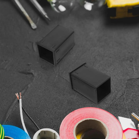 TEHAUX square tube connector sleeves, black plastic reducer inserts for 1.57×2.36 in tubing (two pieces)