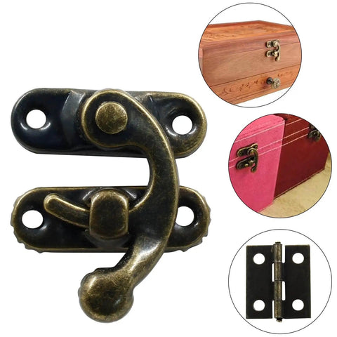 60 Pcs Mini Swing Arm Clasp Latches Kit with 30 Sets Small Box Hinges for Jewelry Boxes and Decorative DIY Wood Boxes