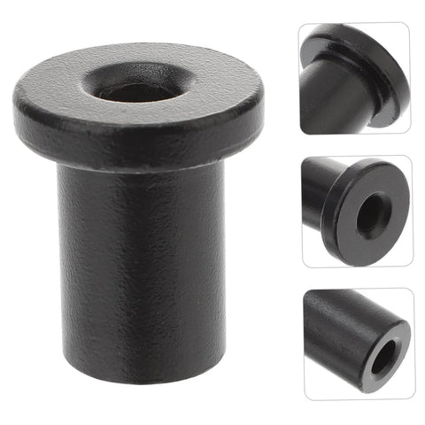 Five Piece Barn Door Track Spacers And Connectors Kit for sliding door hardware, black steel spacer close-up view