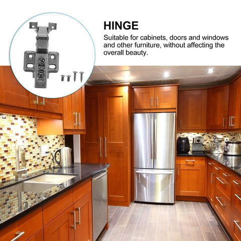 4 Pack Black Hydraulic Aluminum Frame Cabinet Hinges With No Slam Soft Close For Glass Doors And European Concealed Corner Cabinets In Kitchen And Wardrobe Smooth Silent Stainless Steel Hardware with kitchen view