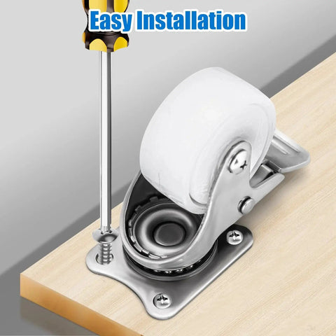 Easy installation of 2 Inch Stainless Steel Caster Wheels Set Of 4 For Outdoor Use with anti rust swivel casters and PA wheels by Fixhando
