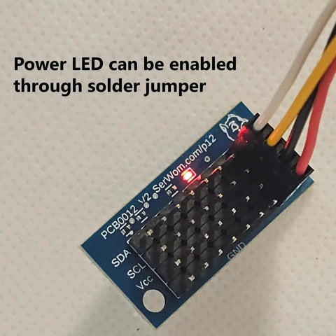 8x4 I2C Bus Breakout Boards With LED And Pull Up Resistors, close-up view showing jumper wires and LED indicator light
