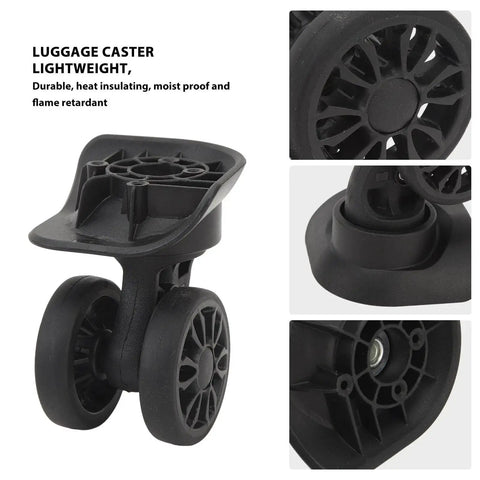 Luggage Wheel Replacement Set Of 2 Easy To Install Suitcase Caster Wheels For Repairing Worn Out Casters ABS Material