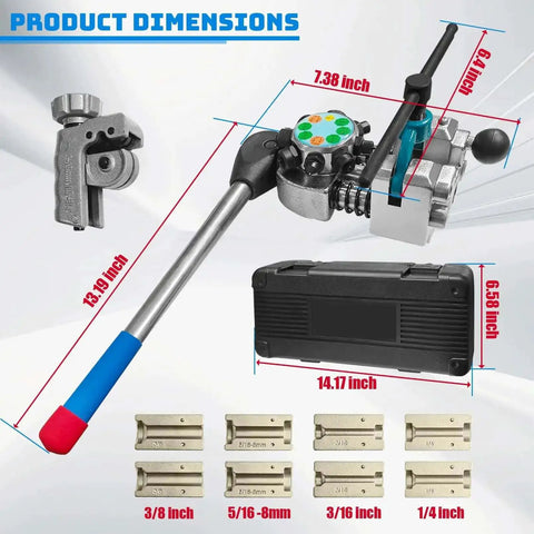 Dimensions of Pro Grade Brake Line Flaring Tool Kit For Automotive Tubing 45 Degree Single Double And Bubble Flares