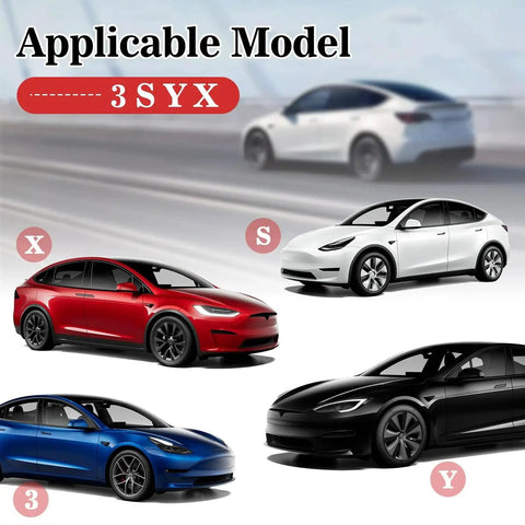 Tesla Model 3, Y, X, S cars displayed for Jack Pad For Tesla Models 3 Y X S 2016 2025 Lifting Pucks Rubber 4 Pack compatibility.