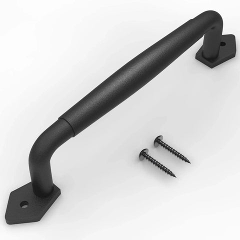 10 Inch Round Rustic Barn Door Handle In Black Steel Versatile Pull For Sliding Doors Gates Garages Sheds Fences Closets And Pantries Indoor And Outdoor Use With Easy Install Durable Black Powder Coated Finish For Weather Resistance And Smooth Operation