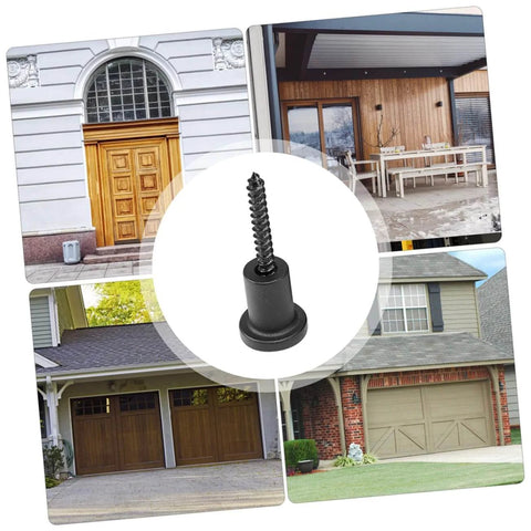 Sliding Barn Door Track Spacers And Connectors For Easy, No Fuss Installation Durable Carbon Steel Stoppers For Flat And Rolling Barn Doors At Home Or By Pros Perfect Replacement Hardware For Smooth, Quiet Operation showing a carbon steel stopper with various door installations in background.