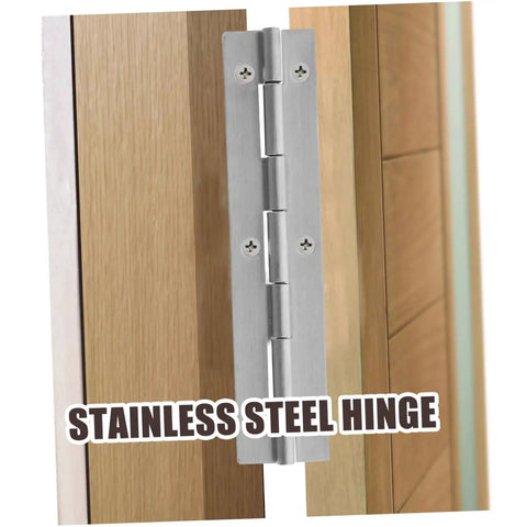 Front view of Stainless Steel Beefy Heavy Duty Piano Hinges Set Of 2 Continuous Hinge For Cabinets Doors And Boats
