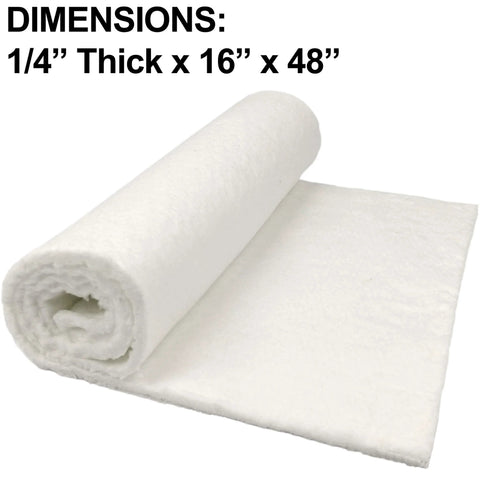 Ceramic fiber insulation blanket, white rolled sheet, 1/4 in thick, 16 x 48 in, Amazon