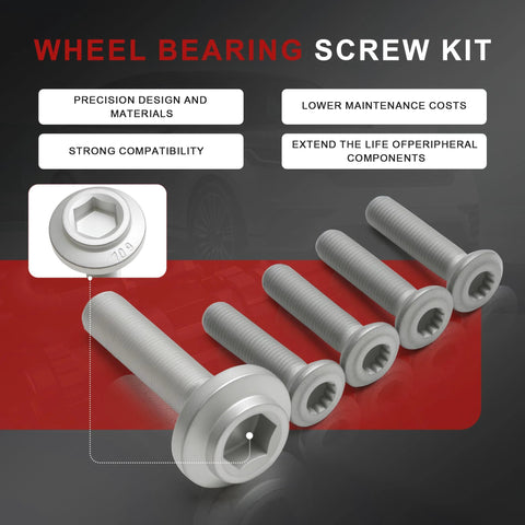 Wheel Hub Bearing Axle Bolt Kit Compatible With Audi A4 Quattro A5 A6 A7 A8 Q5 R8 And Porsche Macan 95B 2014 2018 with metal bolts