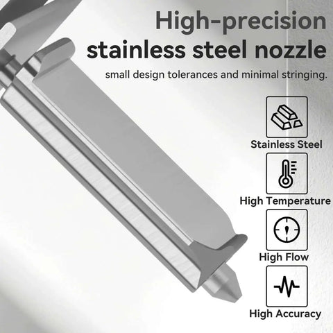 High-precision stainless steel nozzle for all-metal quick swap hotend, A1/A1 Mini, high temp, plug and play leak-proof design.