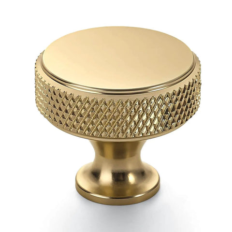 10 Pack Champagne Bronze Knurled Cabinet Knobs For Dresser Drawers Brass Cupboard Hardware For Cabinets CK0029, front view