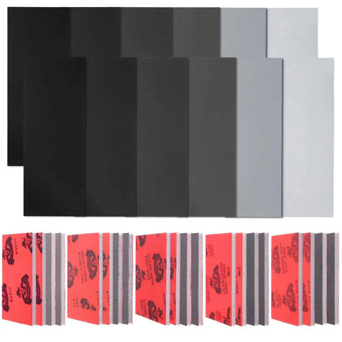 32 Piece Ultra Fine Sanding Sponge Pad Kit With 5 Grit Ranges From 240 To 5000 And 6 Sizes Wet Dry Sandpaper Sheets