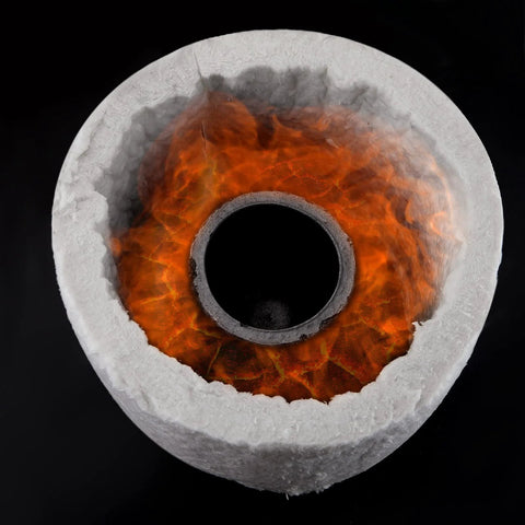 Amylove ceramic fiber insulation blanket, round white disc with orange glow interior and central hole