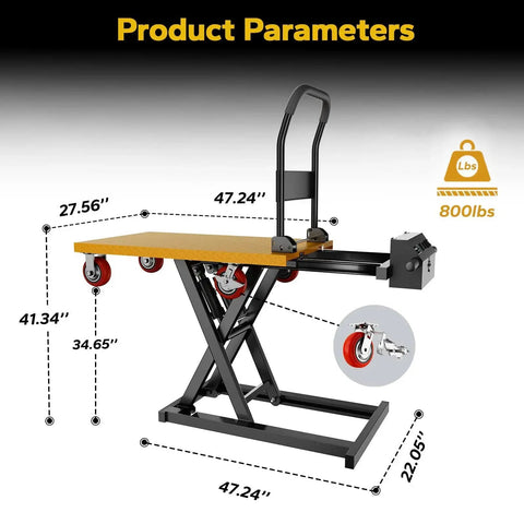 Electric lifting platform cart with 800lb capacity, 41in lift height, 47x28in platform, Amazon brand