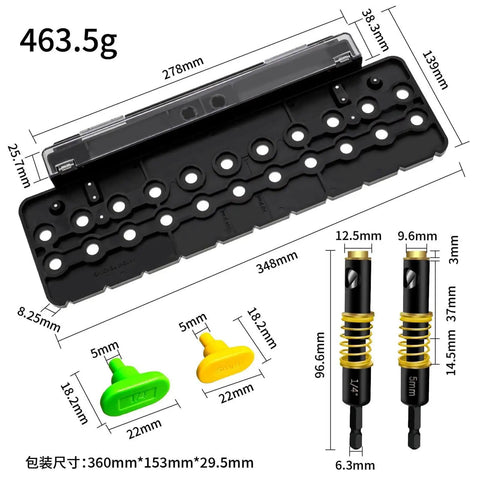 Cabinet Shelf Pin Jig With Quarter Inch Drill Guides For Straight Holes And Drilling Template shown with bits and dimensions