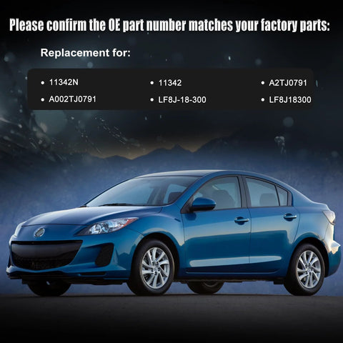 Blue Mazda 3 vehicle compatible with Drop-In Alternator Replacement For Mazda 3 2010 2011 2012 2013 2.0L L4 Engine With 3 Pin Plug.