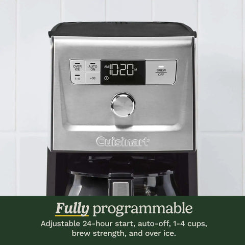 14 Cup PerfecTemp Programmable Coffee Maker With Glass Carafe And 1 4 Cup Setting Brew Strength Control Brew Pause And Over Ice Function In Black Stainless Steel front view