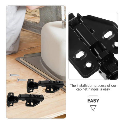 Full Overlay Cabinet Door Hinges With Self Closing Soft Close 2 Pack Metal Cabinet Hinges for Kitchen and Furniture Doors in installation process