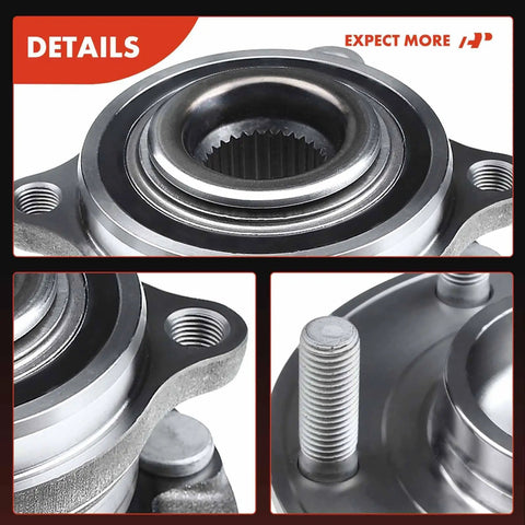 Close-up of Rear Wheel Bearing And Hub Assembly Five Lug For AWD Hyundai Santa Fe 2007 To 2020, durable metal construction.