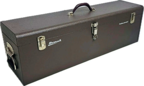 32-Inch Industrial Steel Toolbox With Brown Wrinkle Powder Coat, Padlockable Security, Steel Tool Tray Included, Built-To-Last, Heavy-Duty 0.8mm Steel Construction For Home Shop Or Garage Use BW00200320