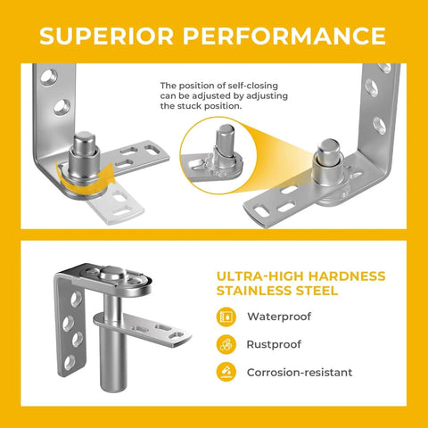Self Return Saloon Door Hinges 304 stainless steel double action swinging hinges with self closing capability, rust resistant illustration