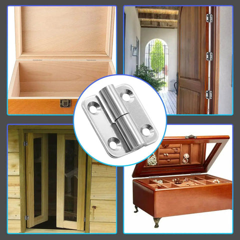 Six Piece Stainless Steel Right Lift Off Hinges For Cabinets And Boxes, 1.5 Inch Detachable Slip Joint Flag Hinges With Screws