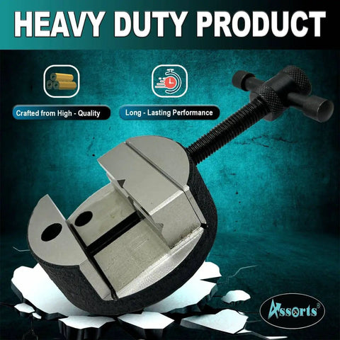 Round Milling Vise With 80 Mm Base Built Tough For 3 And 4 Inch Rotary Milling Indexing Tables Cast Iron Clamp 3 M6 Bolts