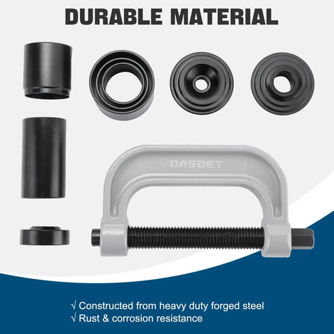 Ball Joint Press Kit Heavy Duty U Joint Tool Bushing Fits Cars Trucks 10 Piece with C-frame and adapters