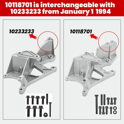 Heavy Duty Alternator Generator And Power Steering Pump Bracket For GM Trucks 1988 1995 Fits C1500 C2500 C3500 K1500 K2500 K3500 Suburban S10 Blazer Tahoe 4.3L 5.0L 5.7L Replaces 10118701 with bolts
