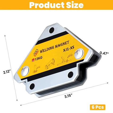 Six Pack 25 Lb Magnetic Welding Holder Set For Welder Magnets Hands Free Welding Multi Angle 45 90 135 Degree Clamps For Positioning And Securing Ferrous Metals Essential Welding Accessories For Better Alignment - close-up view of one holder