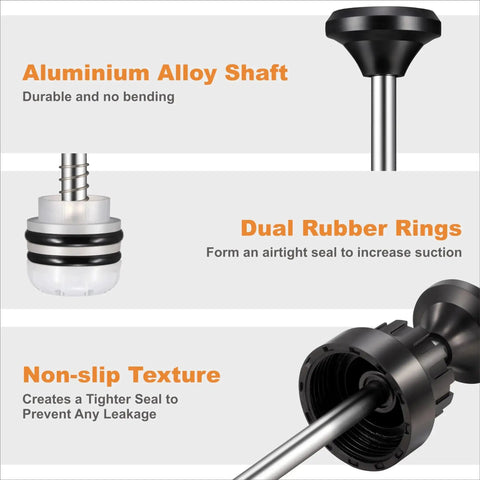 Details of 200cc Fluid Extractor And Fill Pump For Automotive Use With 23 Inch Reach Hose, showing shaft, dual rings, and texture.