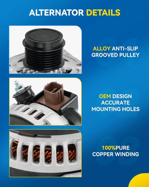 High Output New Alternator Fits 2003 2006 Nissan 350Z 2005 2006 Infiniti G35 2003 2008 FX35 close-up details