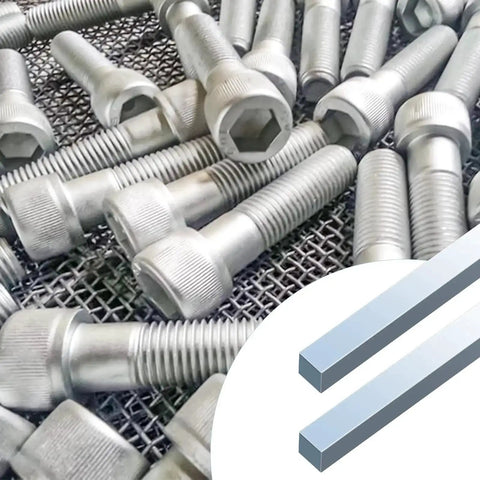 Half Inch Square Steel Bar Stock Cold Drawn Zinc Coated Keyway Flat Metal Bar 12 Inch Long Three Piece Set